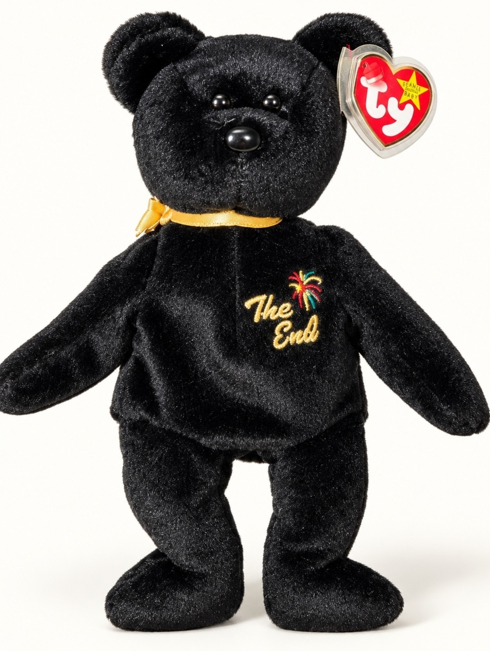 Ty Beanie Baby The End Black Bear Plush with Tag
